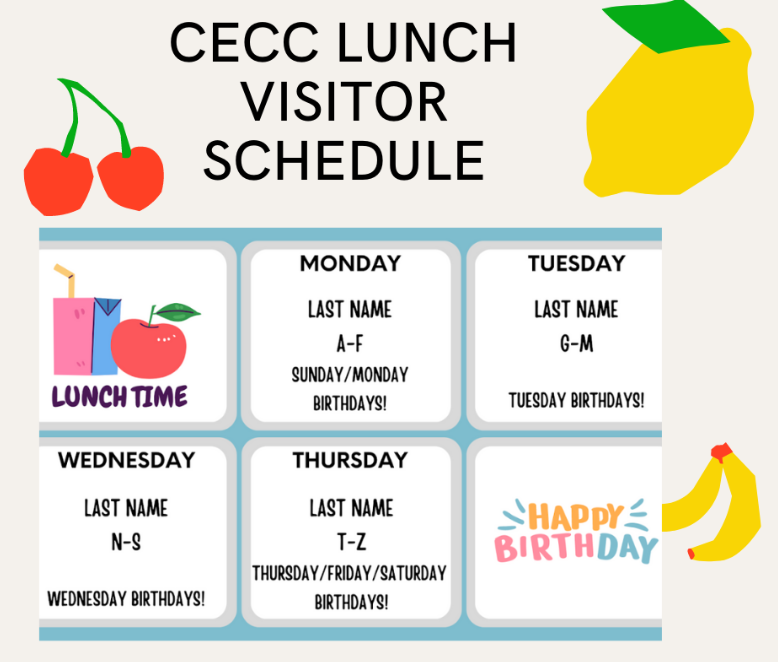 CECC Lunch Schedule