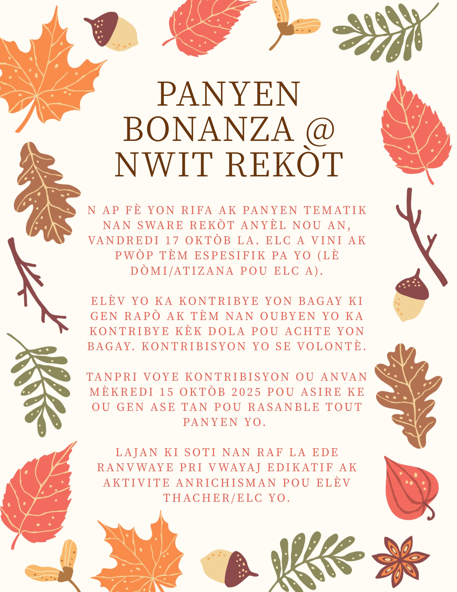 Haitian Creole Harvest Night