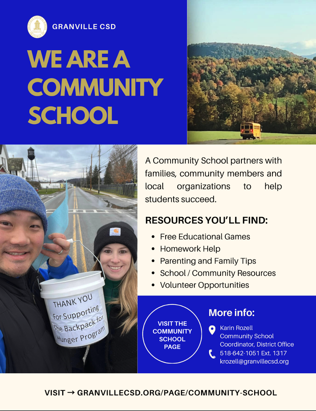 community school flyer - you can find all the community school information by searching community school on the granvillecsd.org website