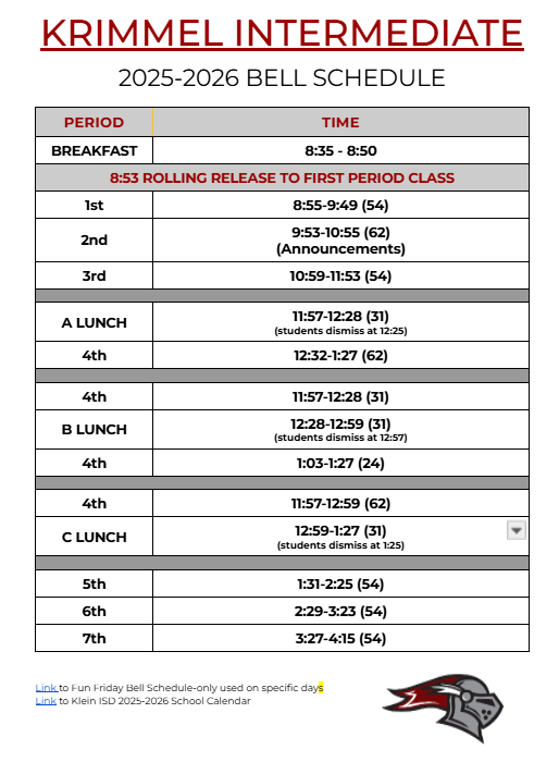 Bell Schedule