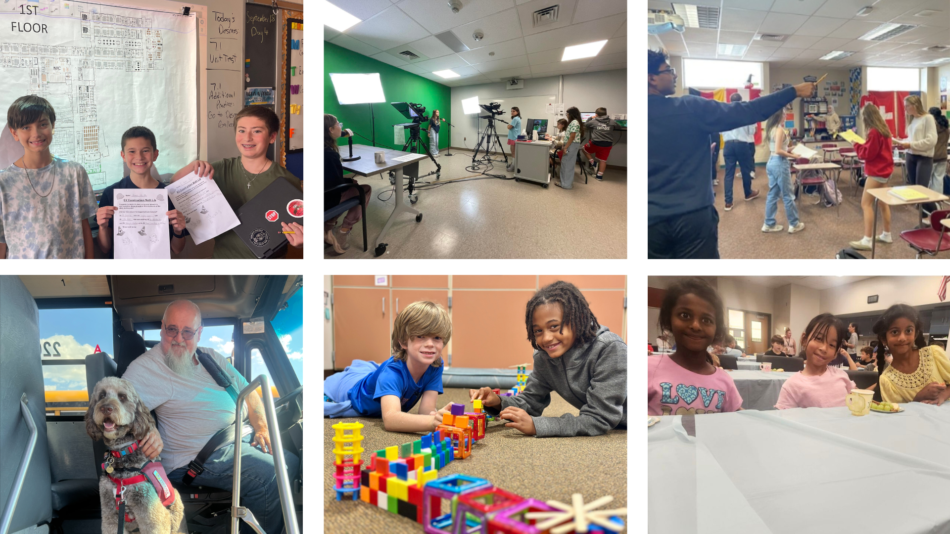 A collage of images of CV students showcases what they are doing and learning across the district.