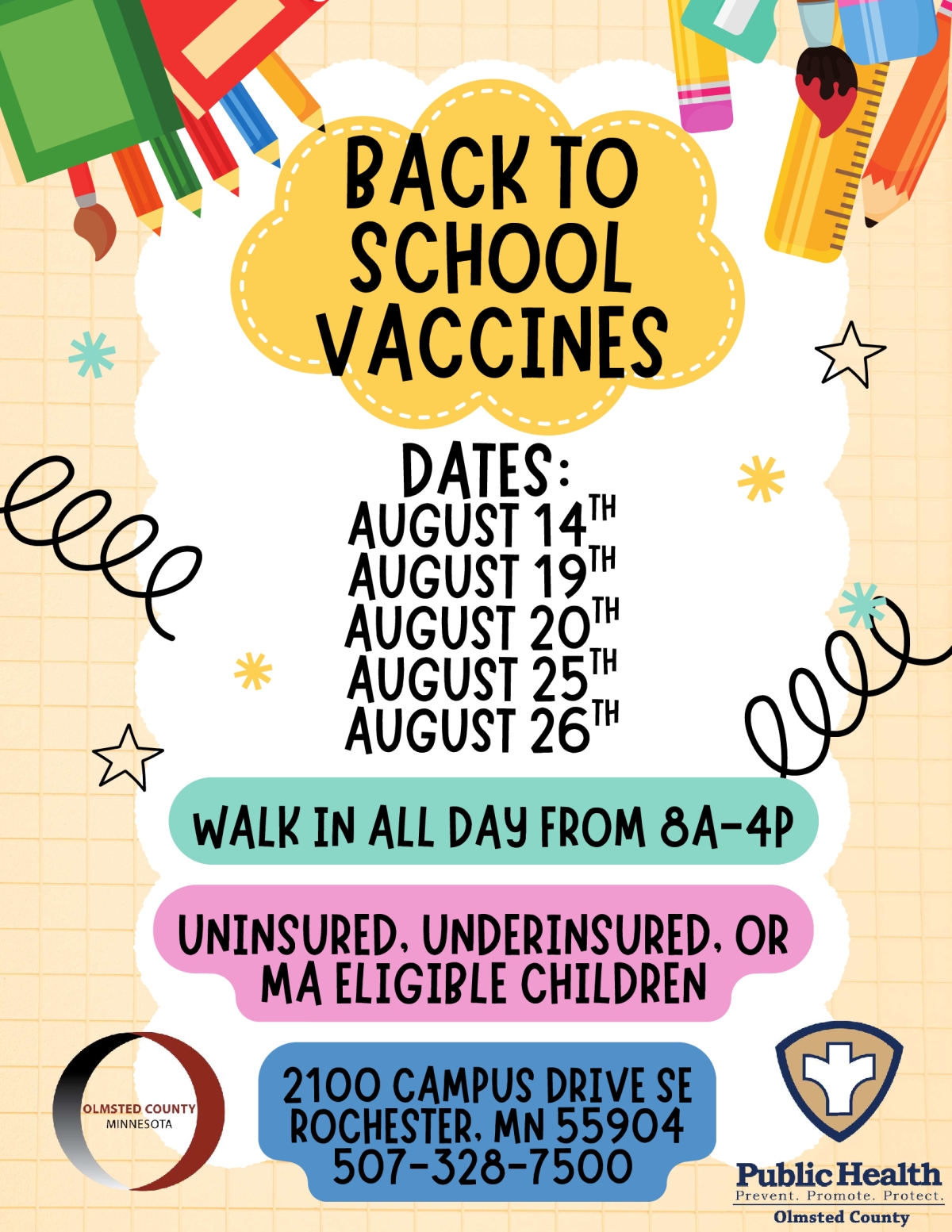 back to school vaccines flyer