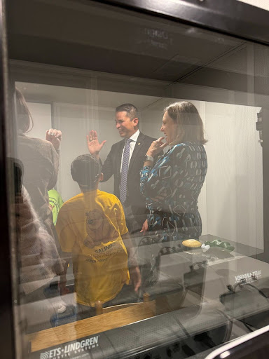 Superintendent Segura visits the Audiology Booth!