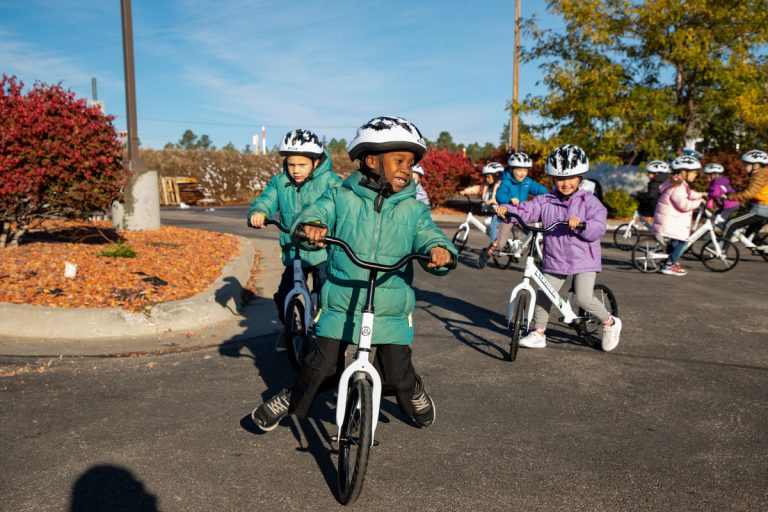 kids riding bikes