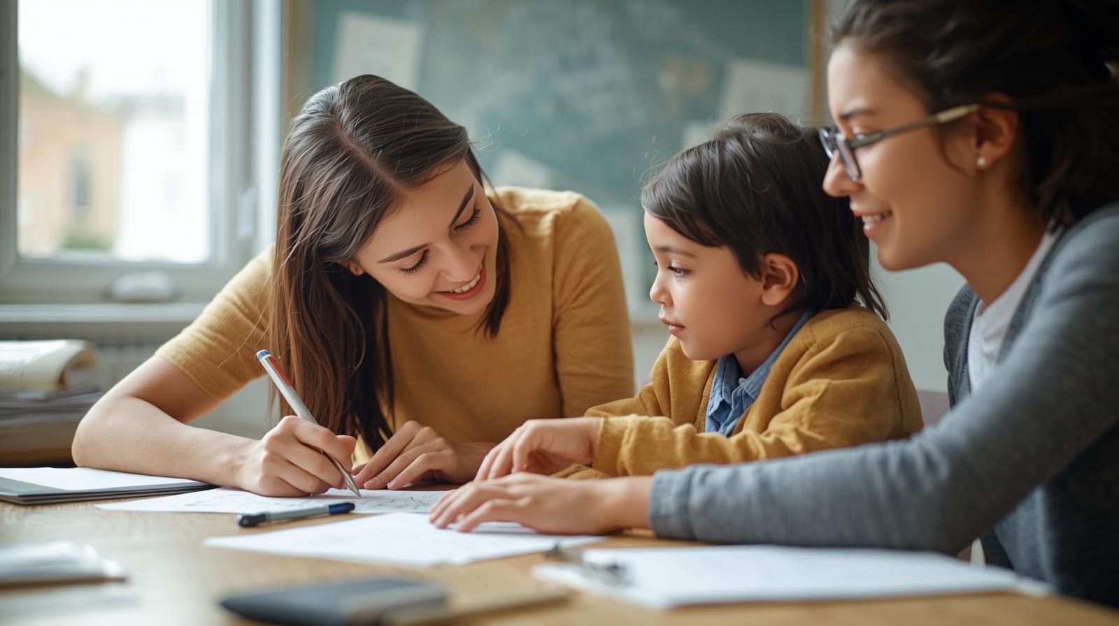 Image of two educators working with a student.