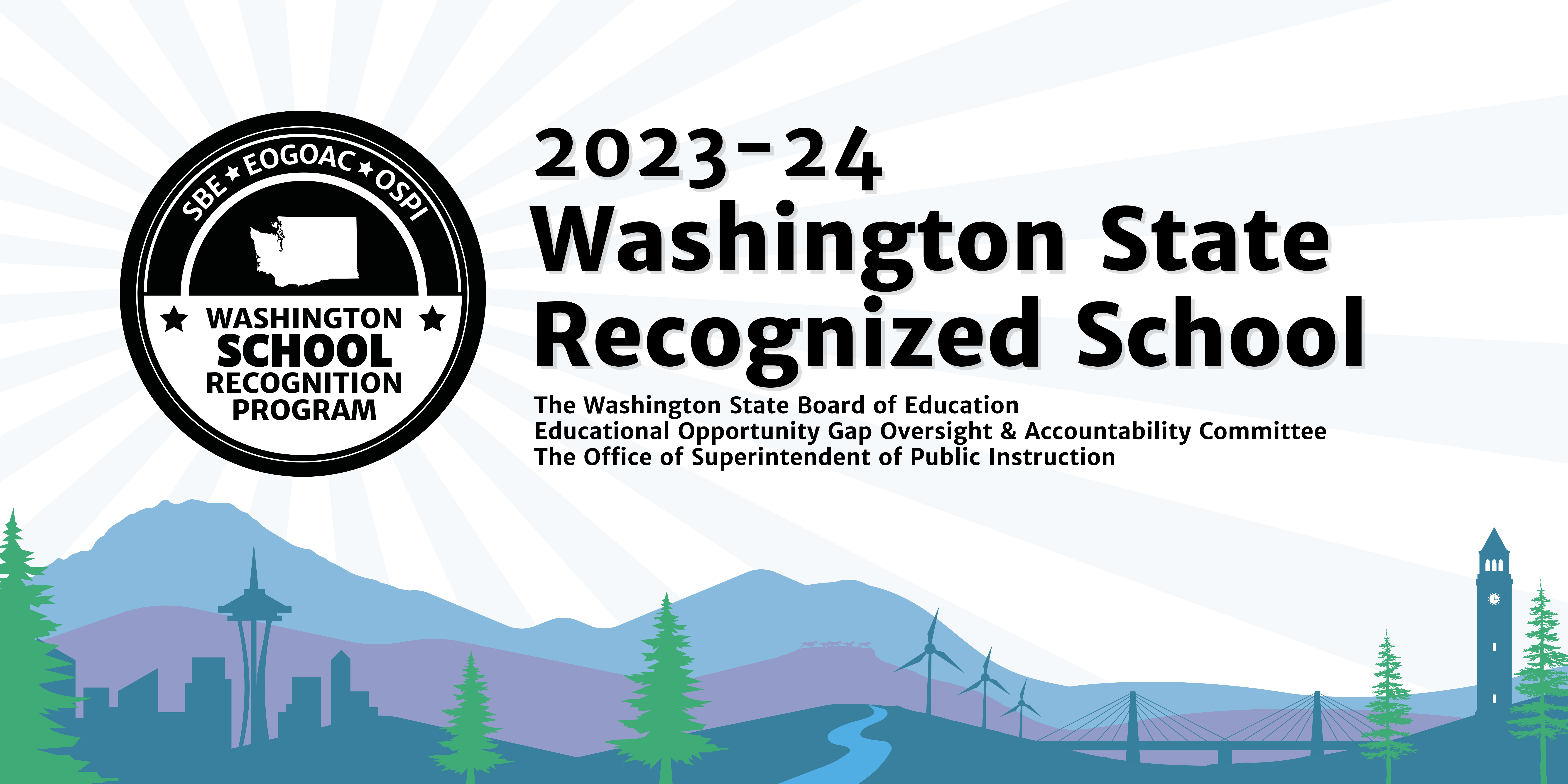 Graphic for the 2023-24 Washington state Recognizes School award