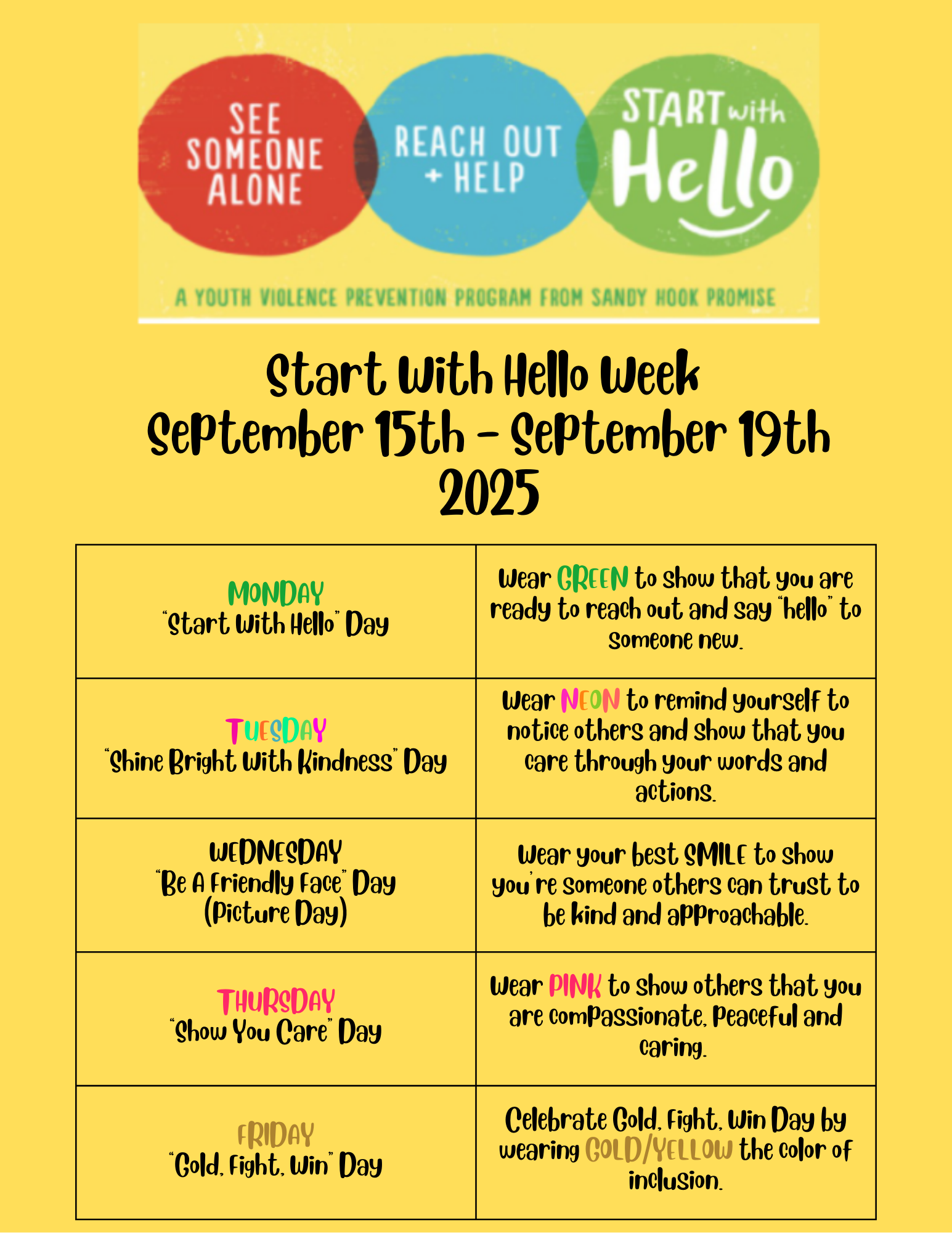 start with hello week