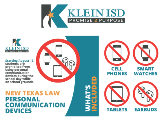 Images of technology that is not allowed during the instructional day