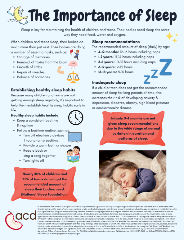 importance of sleep flyer for September 2025 newsletter