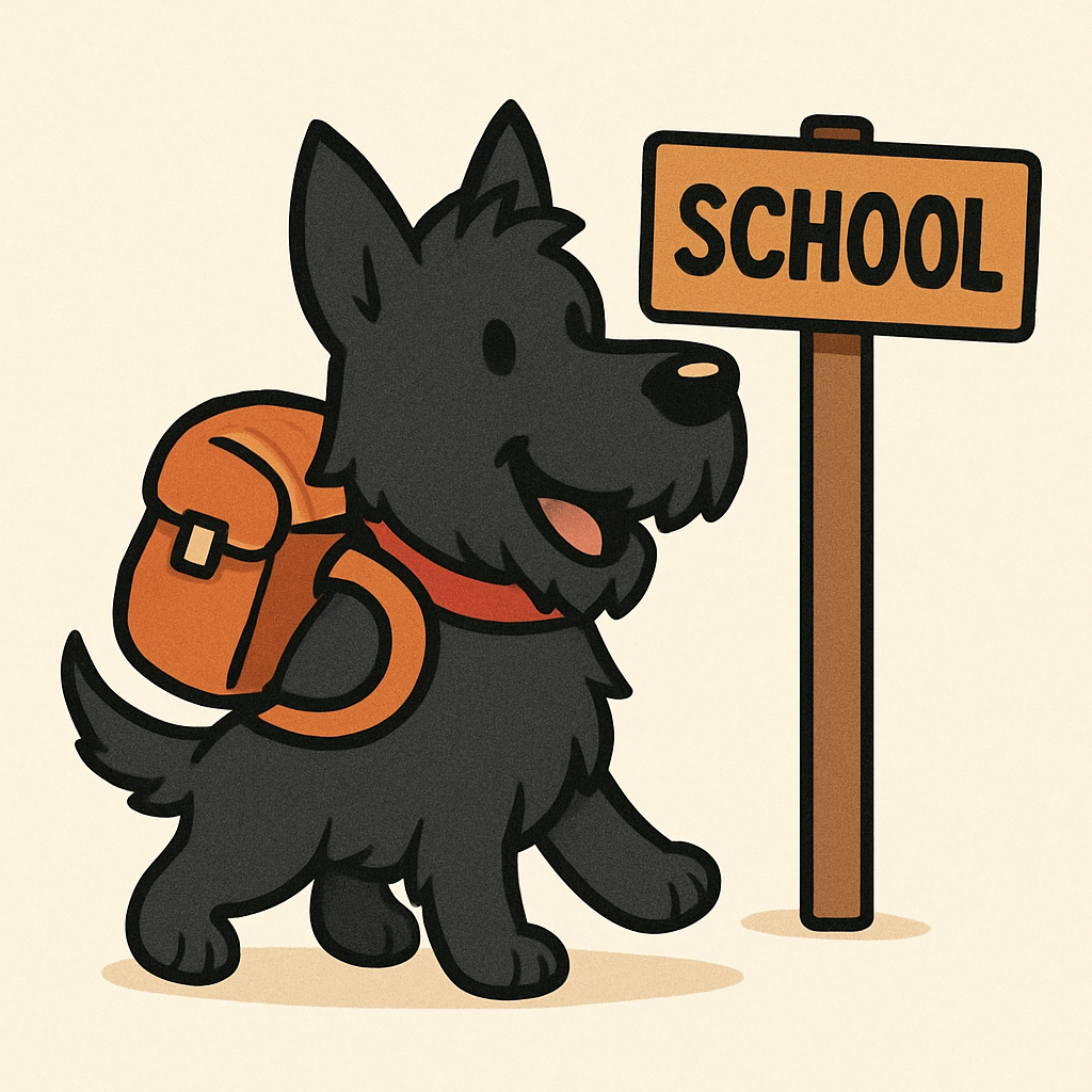 Scottie going to school