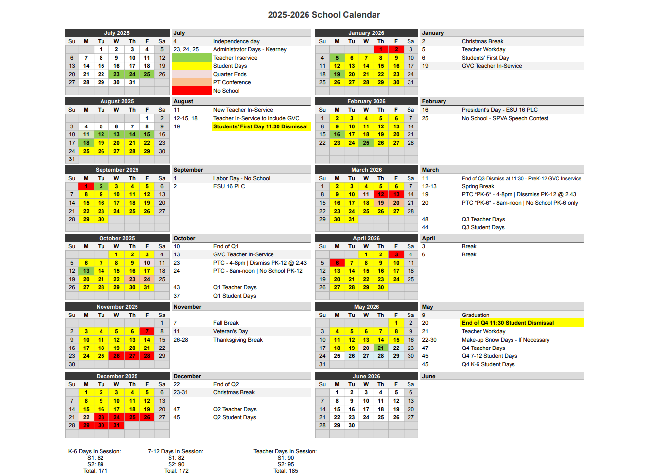 Master Calendar 