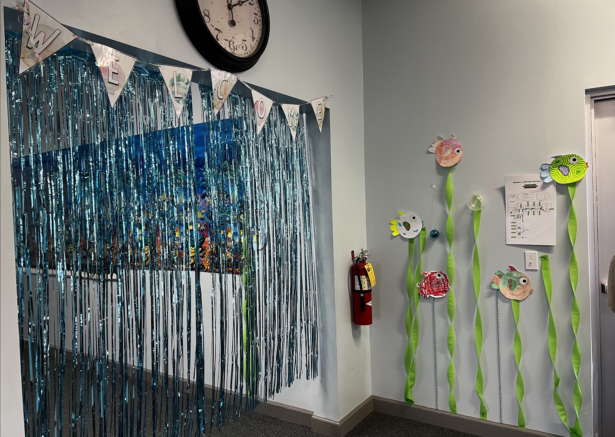 Our students decorated the fish decorations