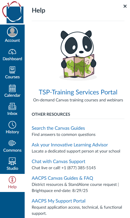 Help in Canvas