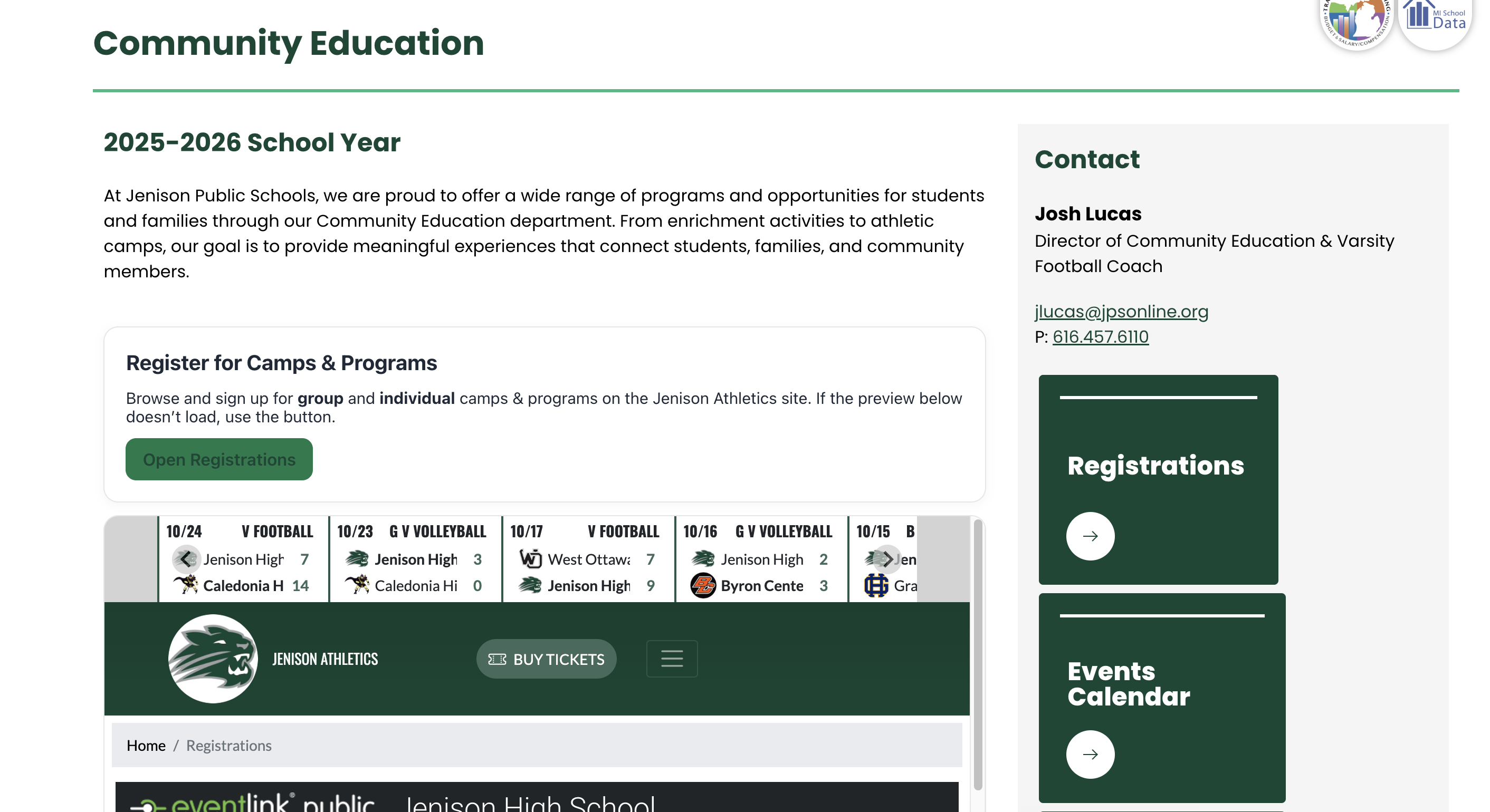 Community Education Web Page