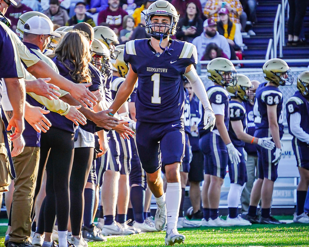 football player during starting lineups
