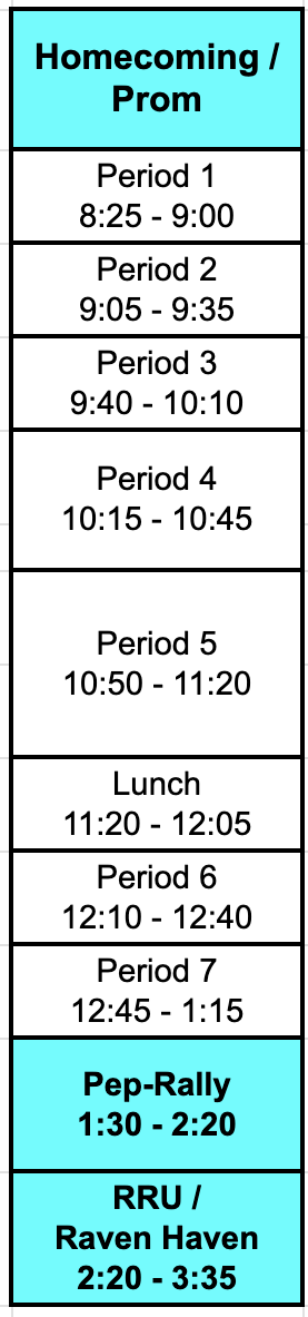 Alternate Bell Schedule