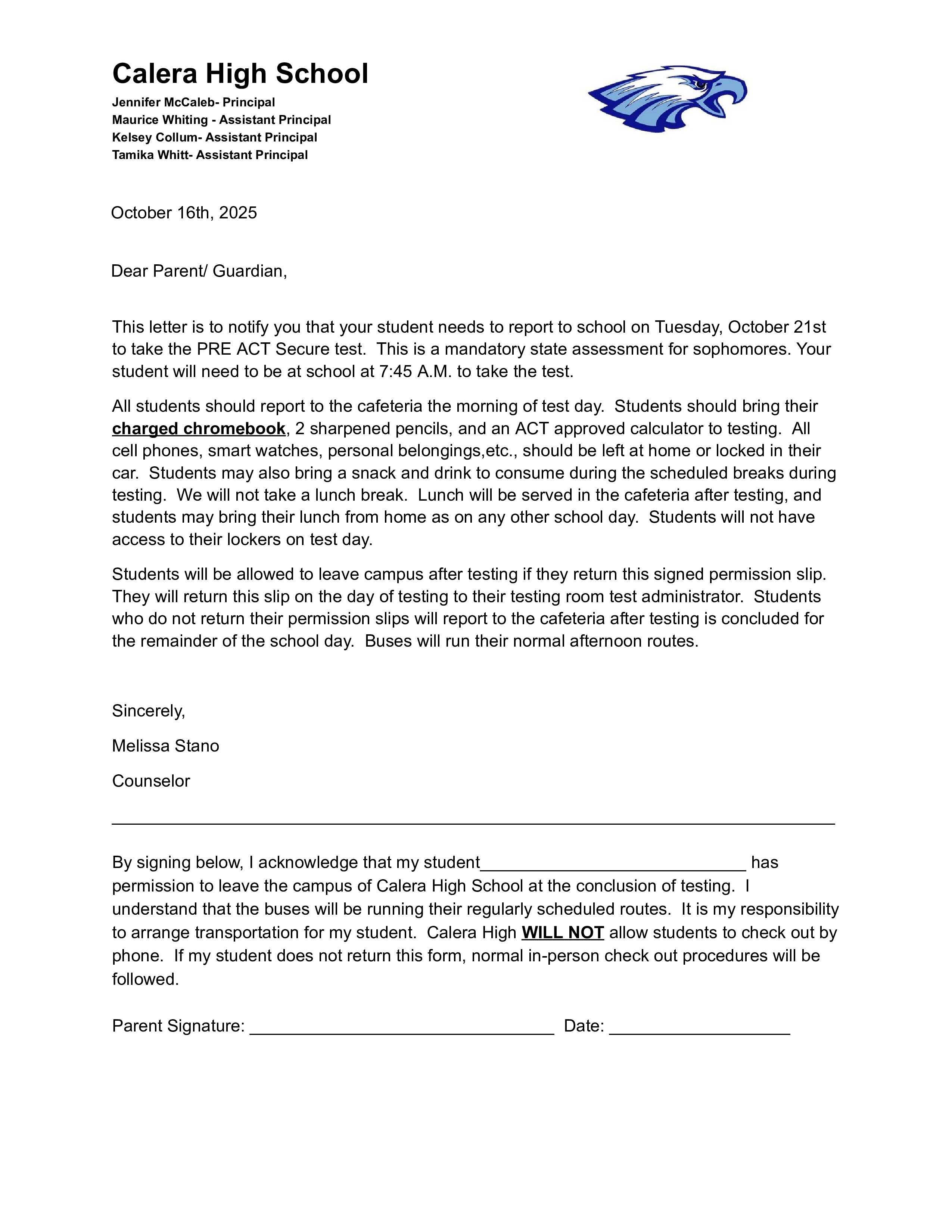 10th Grade Checkout Form