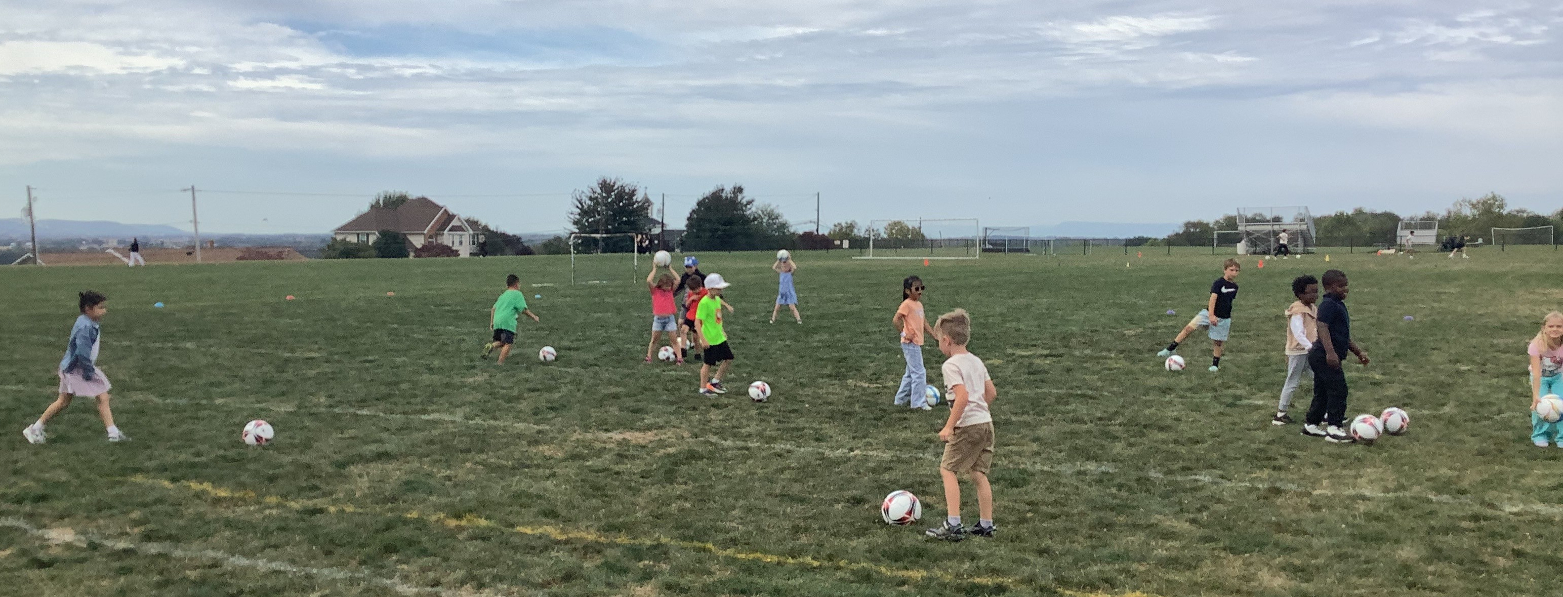 Students playing soccer