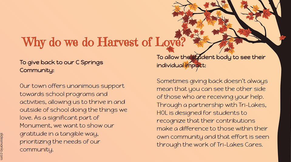 Harvest of love info page