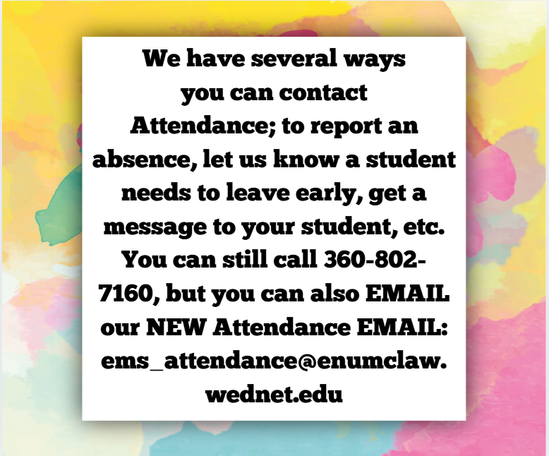 Attendance has a new email address
