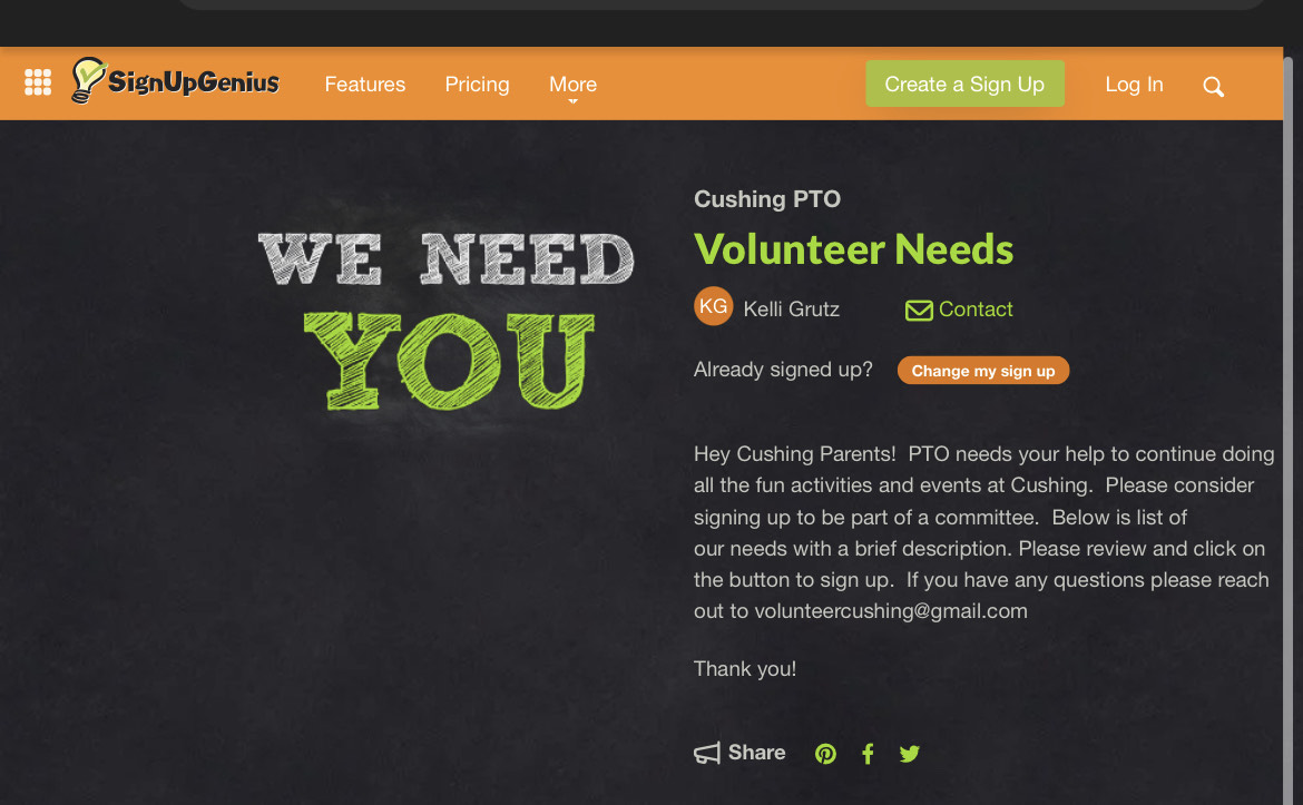 Volunteer Needs