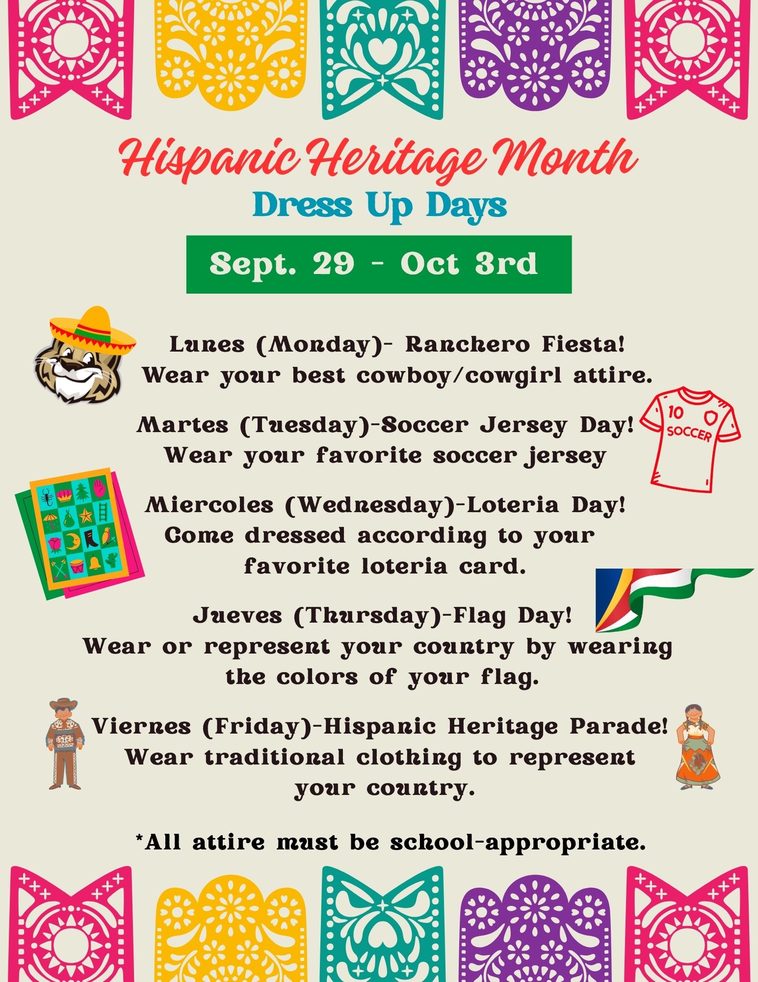 Hispanic Heritage dress-up days