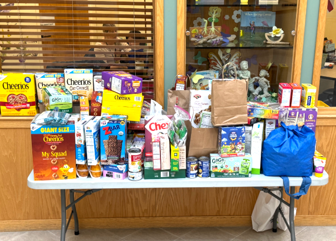 Table full of dry goods