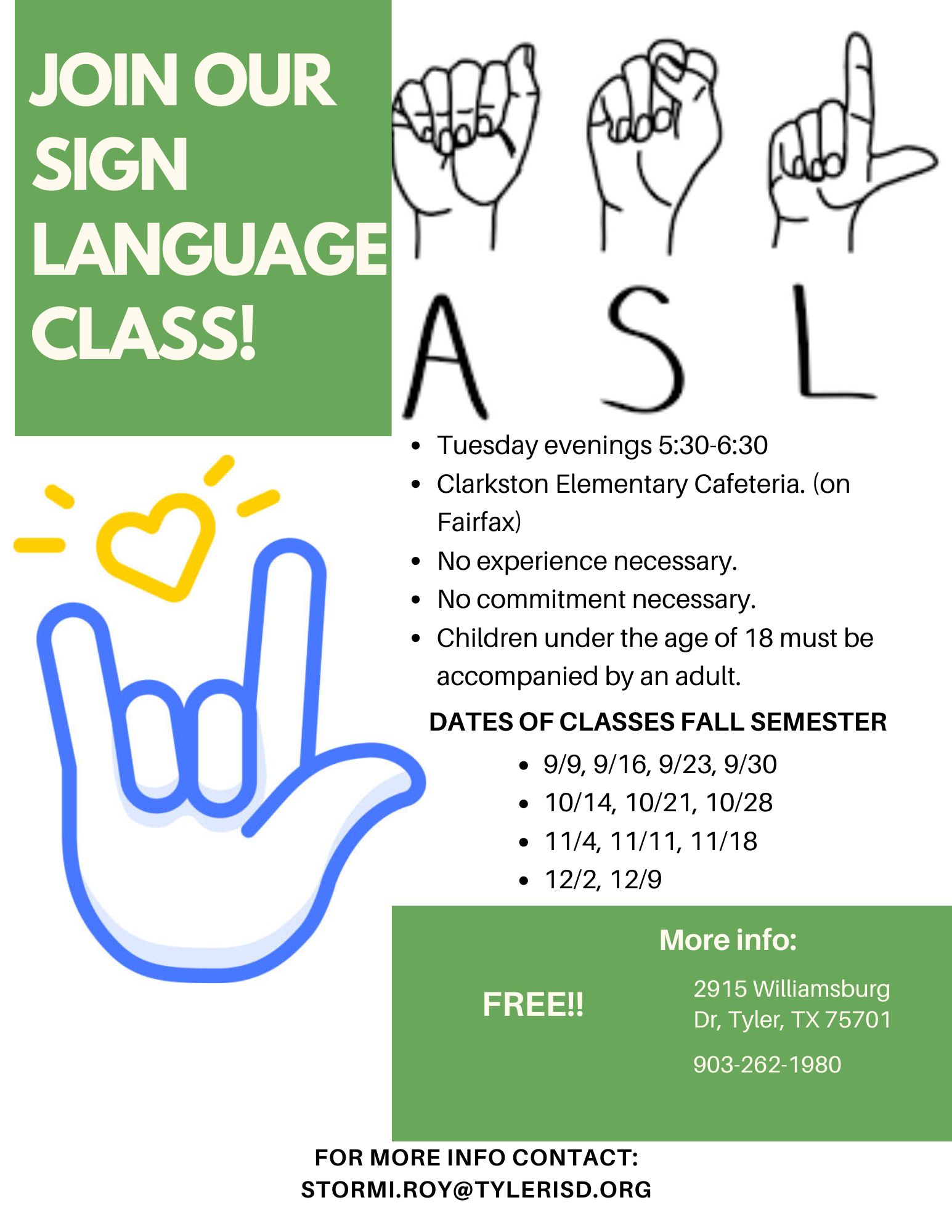 ASL Class Flyer