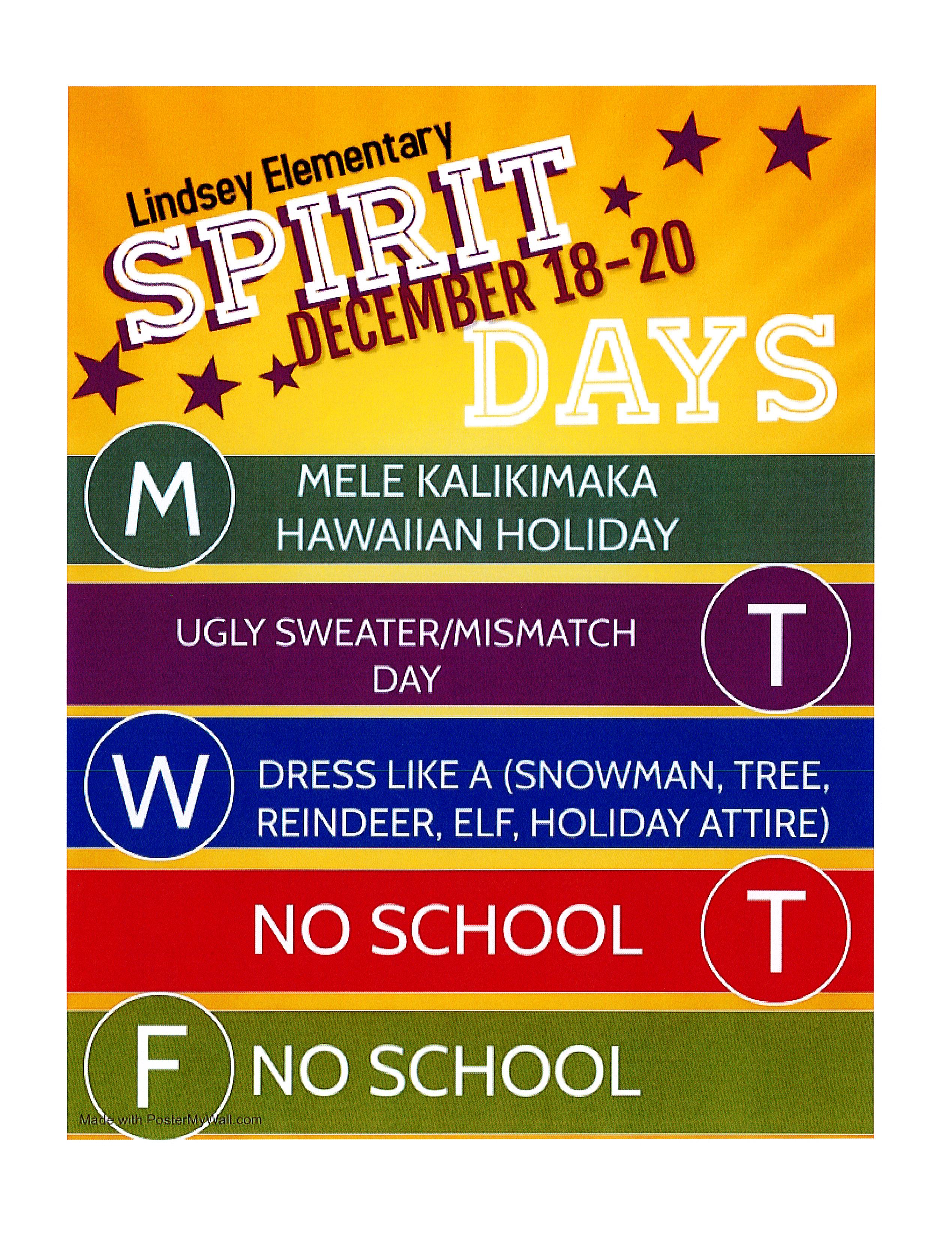 December spirit week