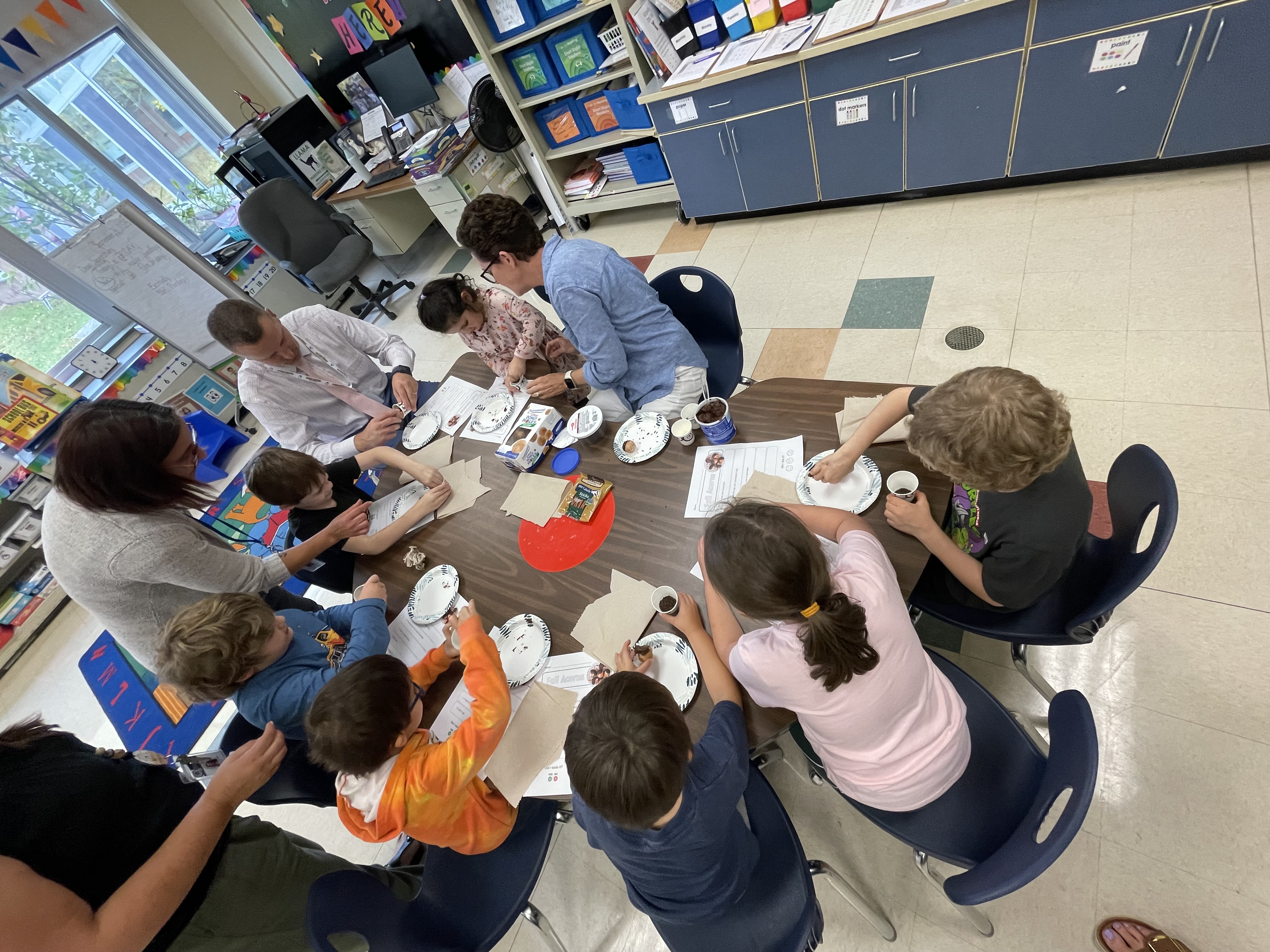 pictures of kids working on a project 