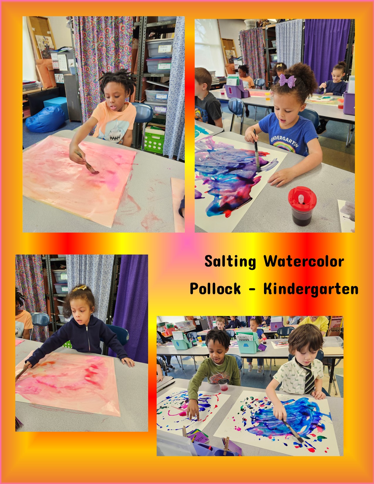 salting watercolor pollock, kindergarten