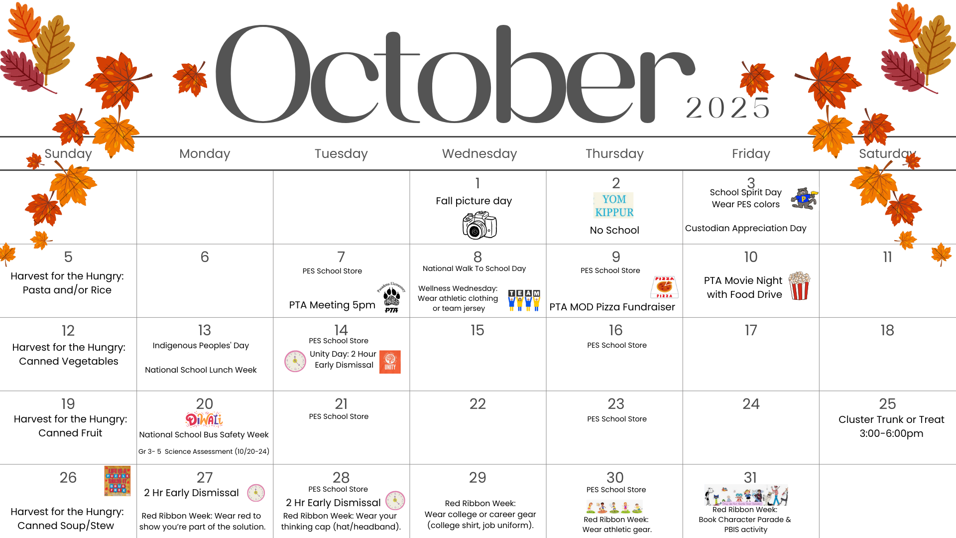 October calendar