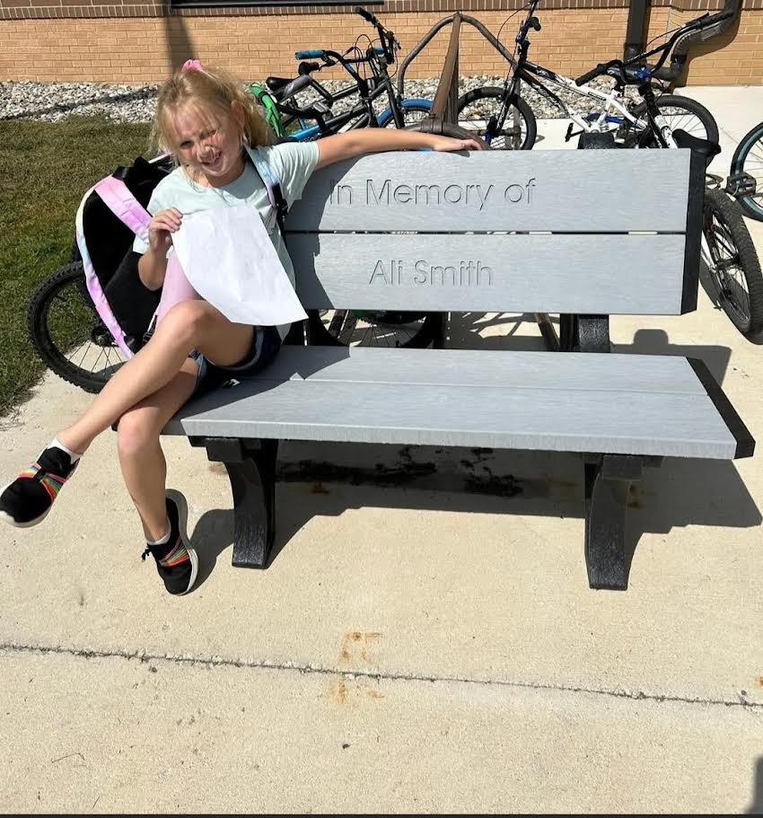 Nora w/ Ali Smith Memorial Bench