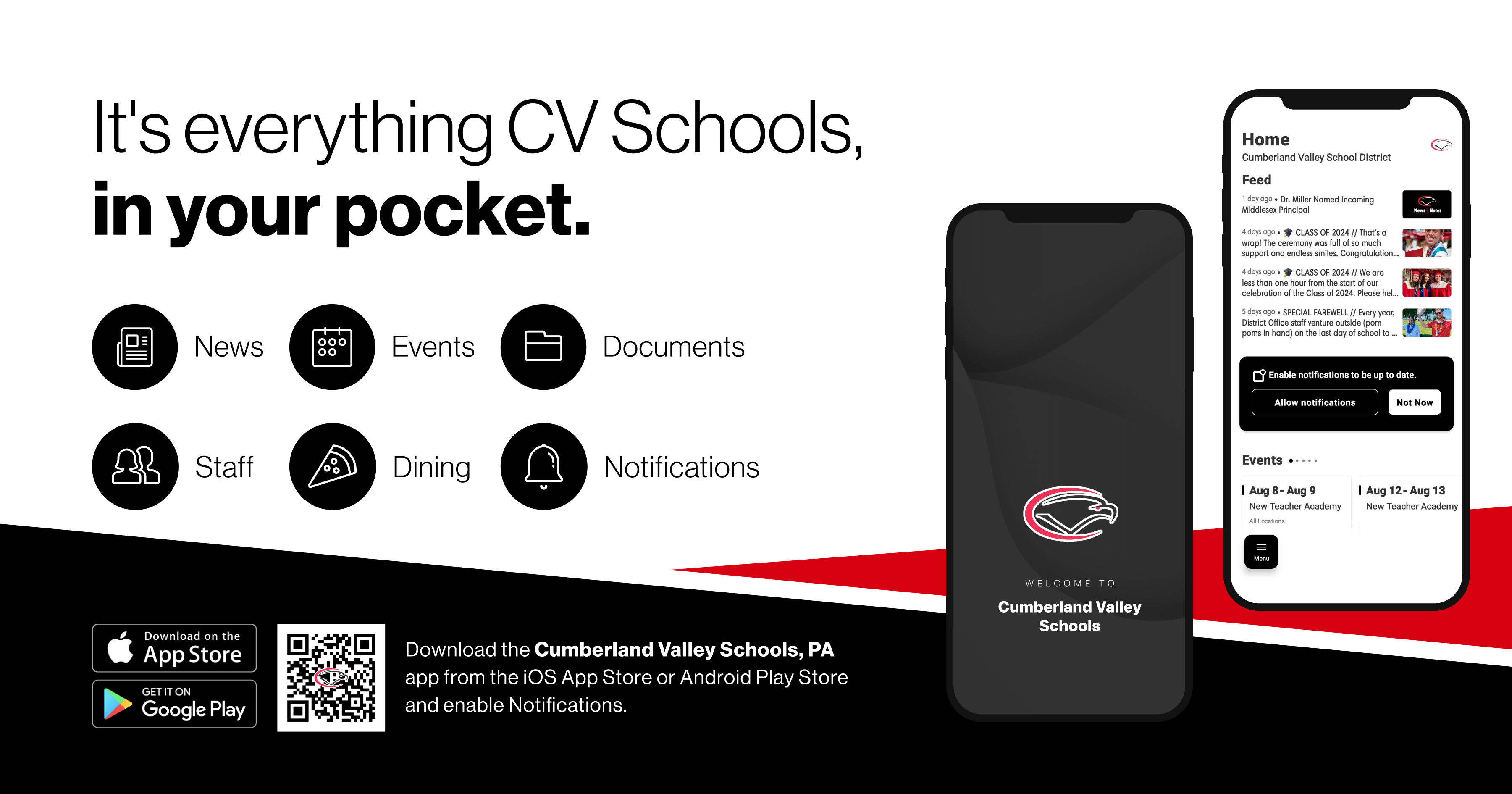 Decorative image of Cumberland Valley's mobile app.