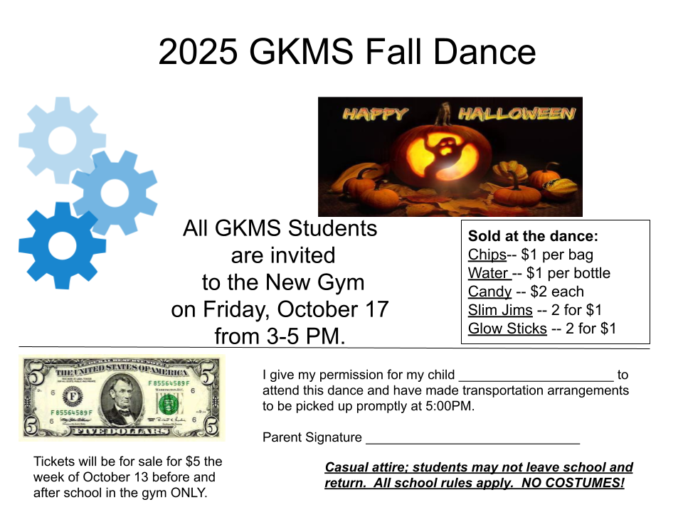 GKMS Fall Dance flyer