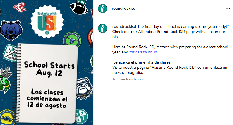 School Starts Tuesday, August 12