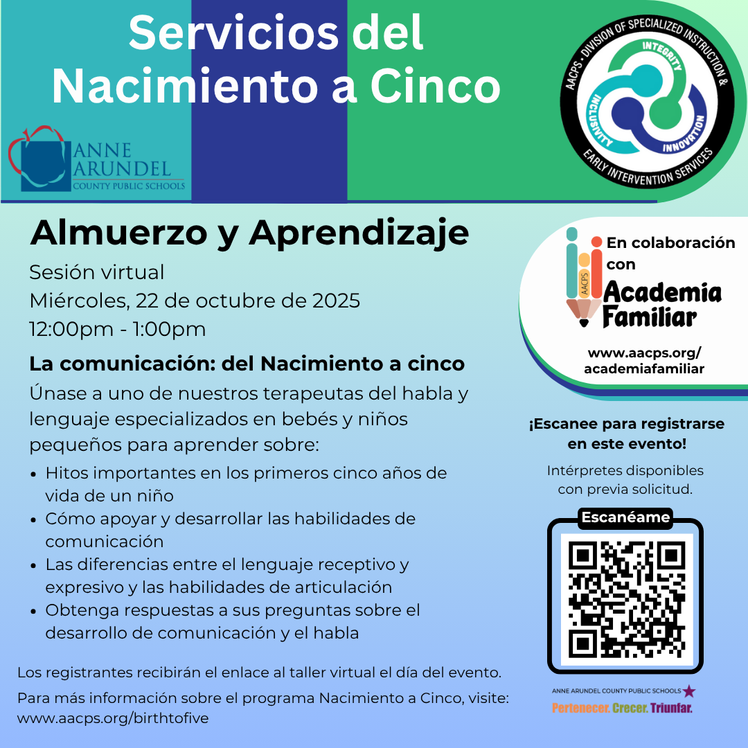 Servicios de nacimiento a cinco: almuerzo y aprendizaje