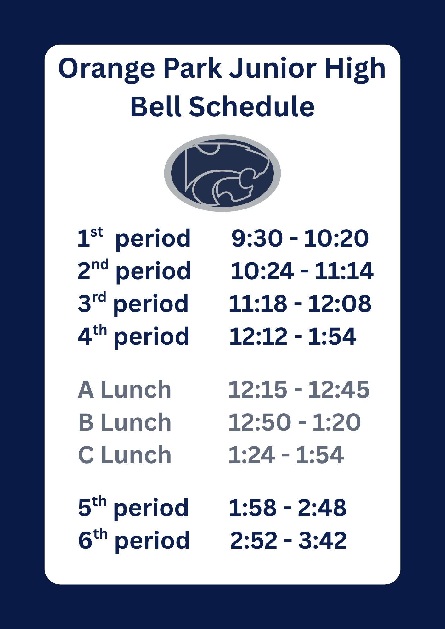 bell schedule