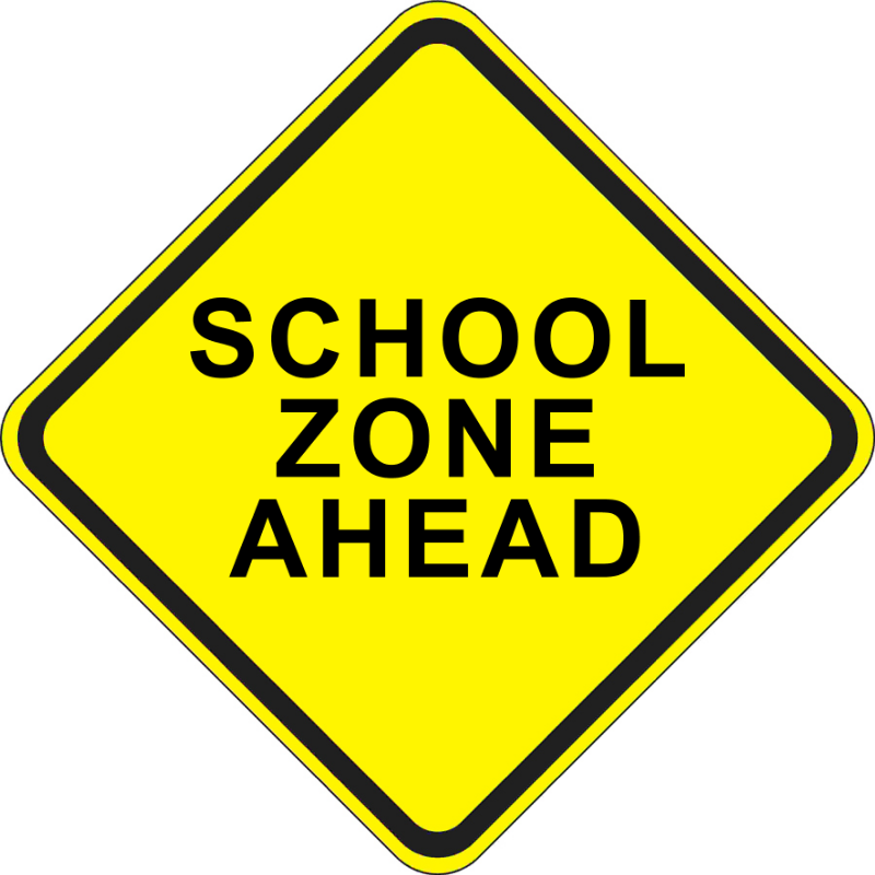 School zone sign (decorative image)