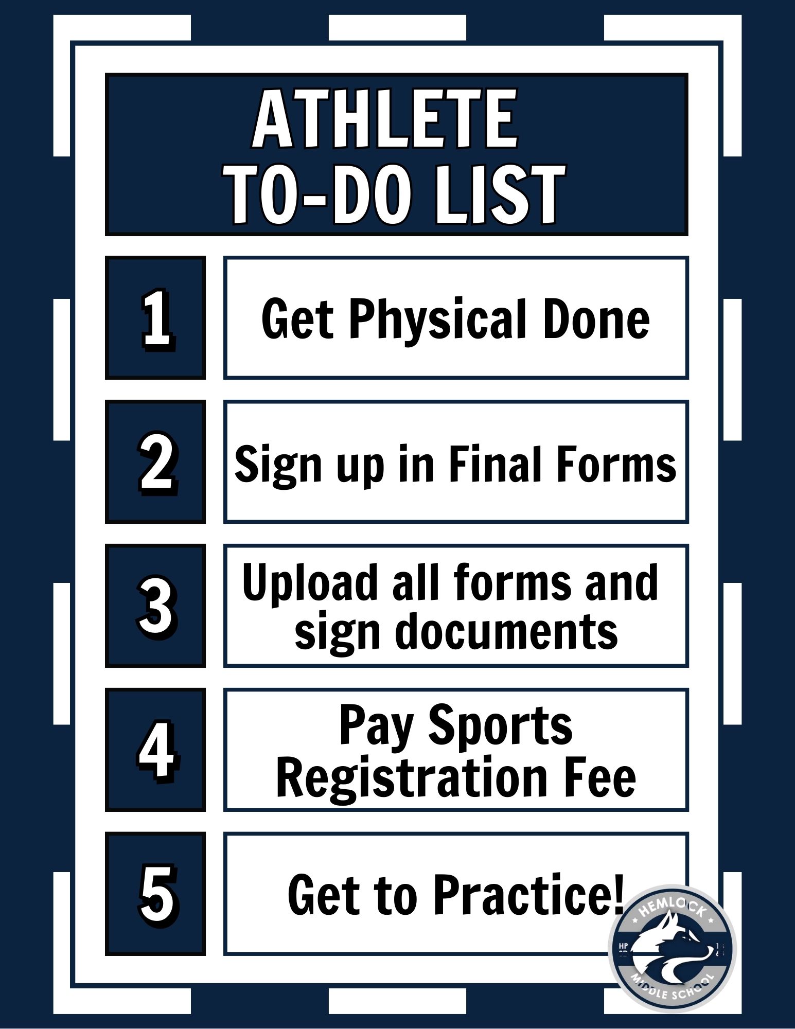 Athlete To-do list