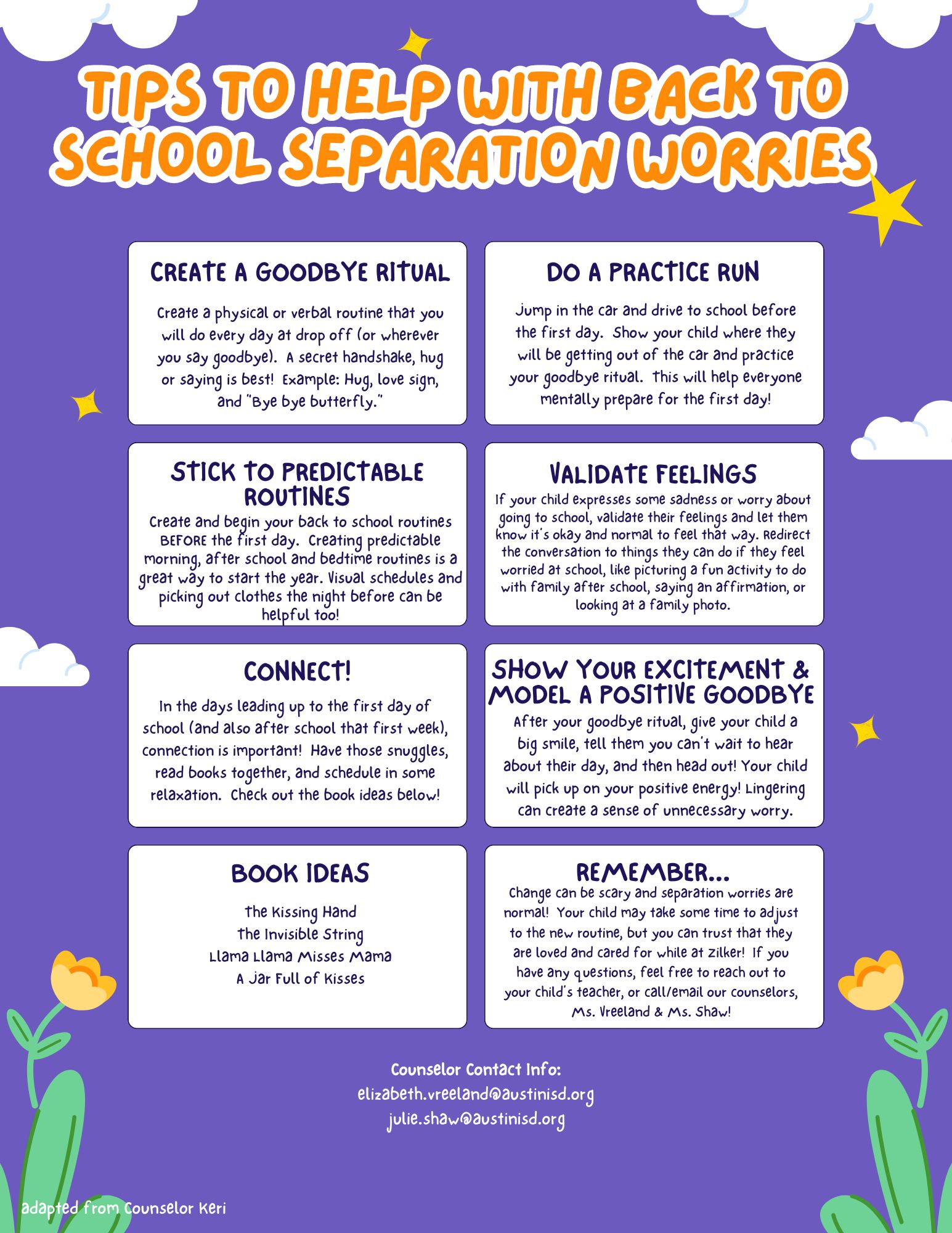 Flyer for Back to School Tips