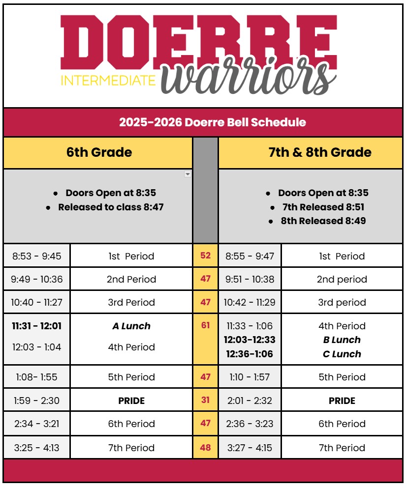 2025 bell schedule