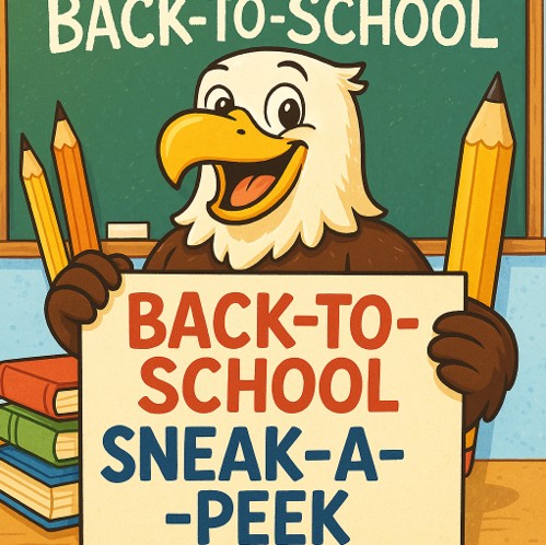 Eagle holding a sign