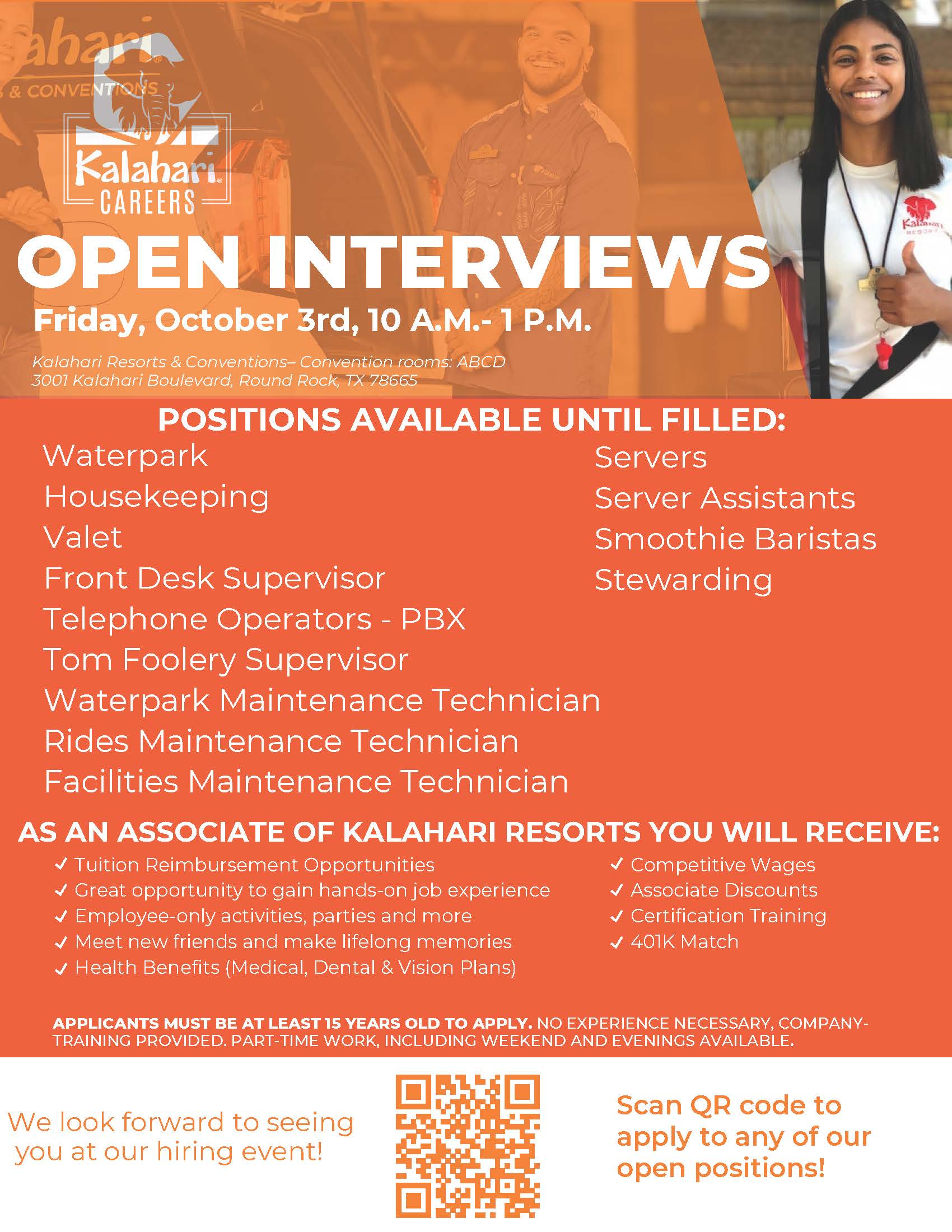 Kalahari Job Interviews, Friday, October 3