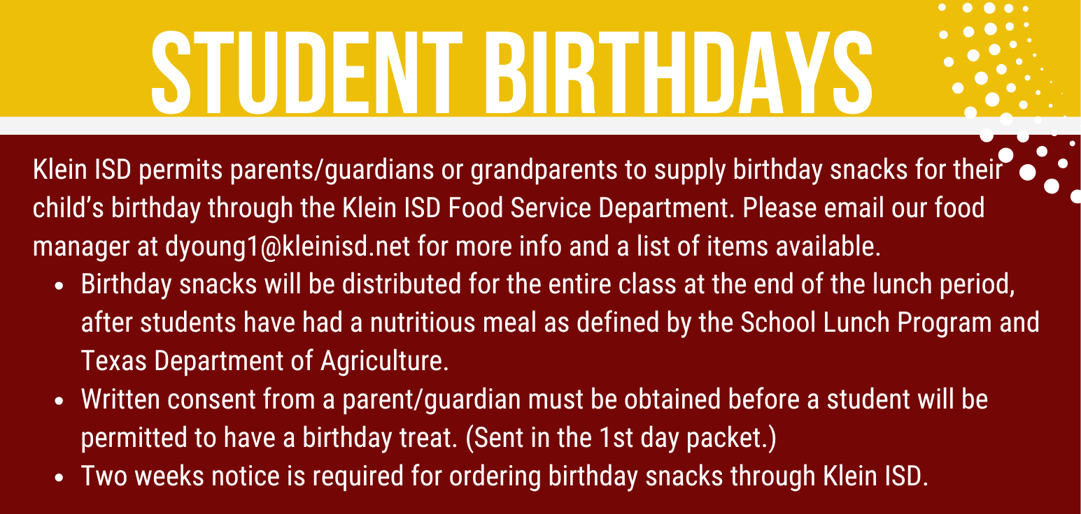 student birthdays