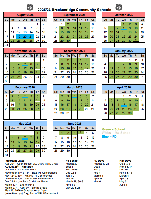 2025-26 School Calendar