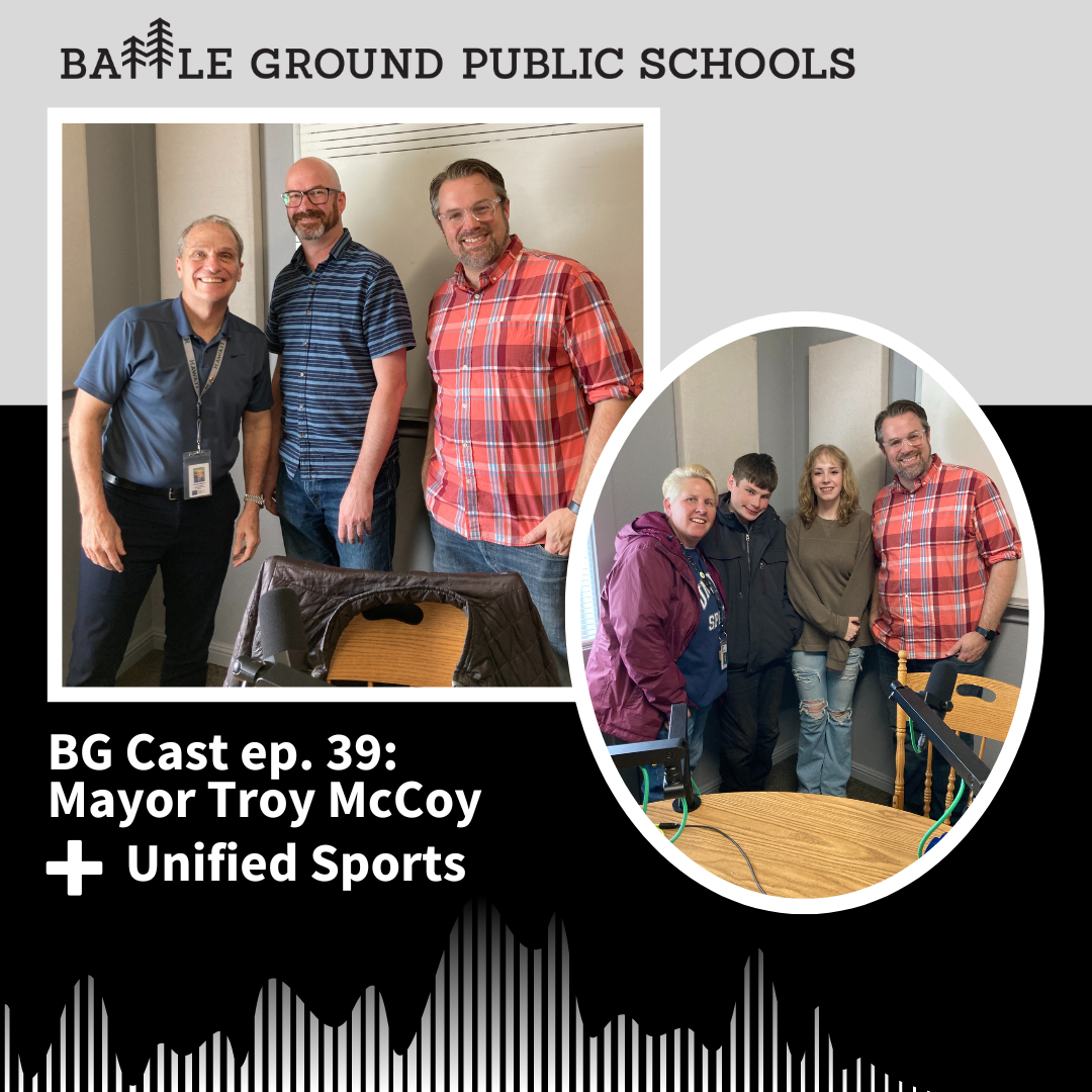 Graphic reading BG Cast ep. 39 - Mayor Troy McCoy and Unified Sports