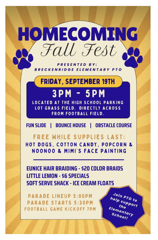 PTO Homecoming Fall Fest Posting