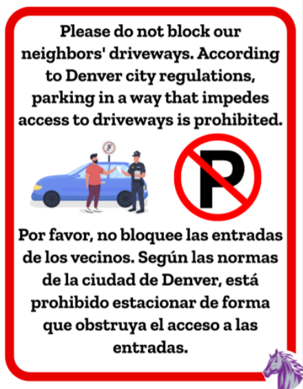 Do not block driveways