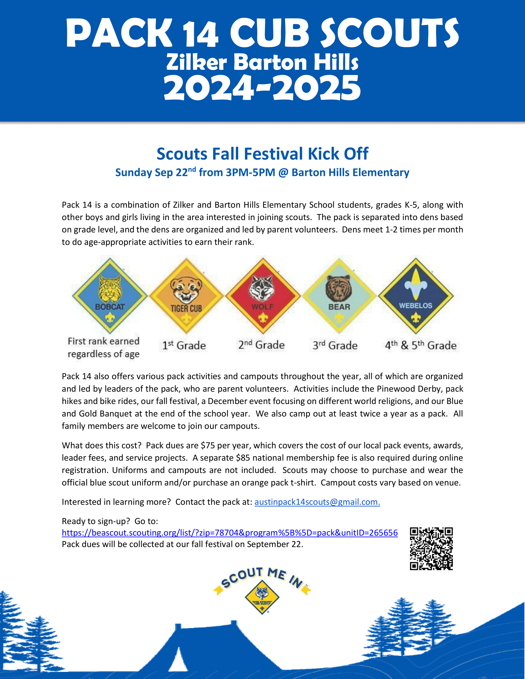 Flyer for Cub Scouts